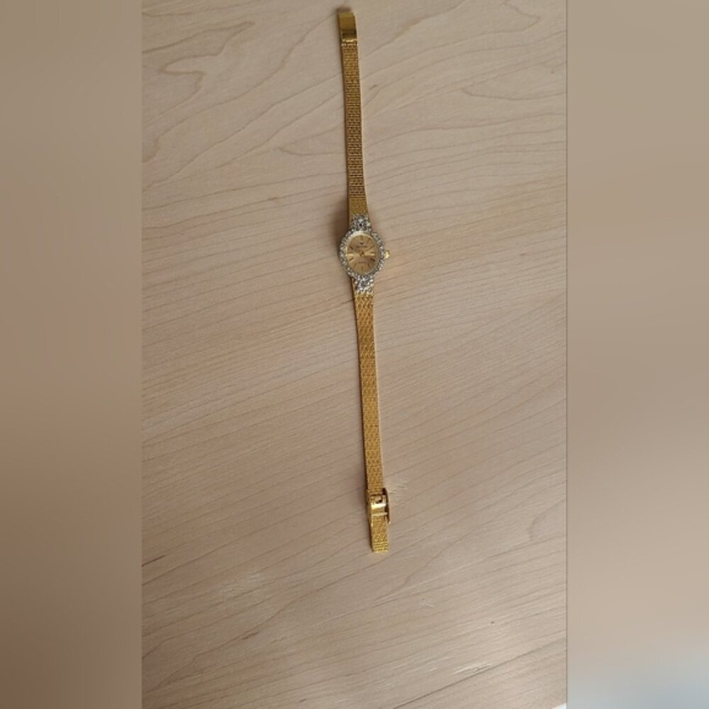 WALTHAM Vintage cocktail gold watch with silver bezel circa 1960s 70s - Picture 11 of 14